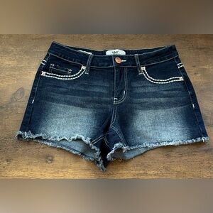 NWOT YMI Dark Blue Denim Jean Shorts with Frayed Hem
